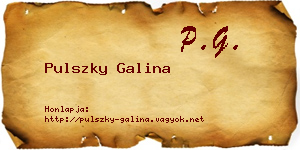 Pulszky Galina névjegykártya
